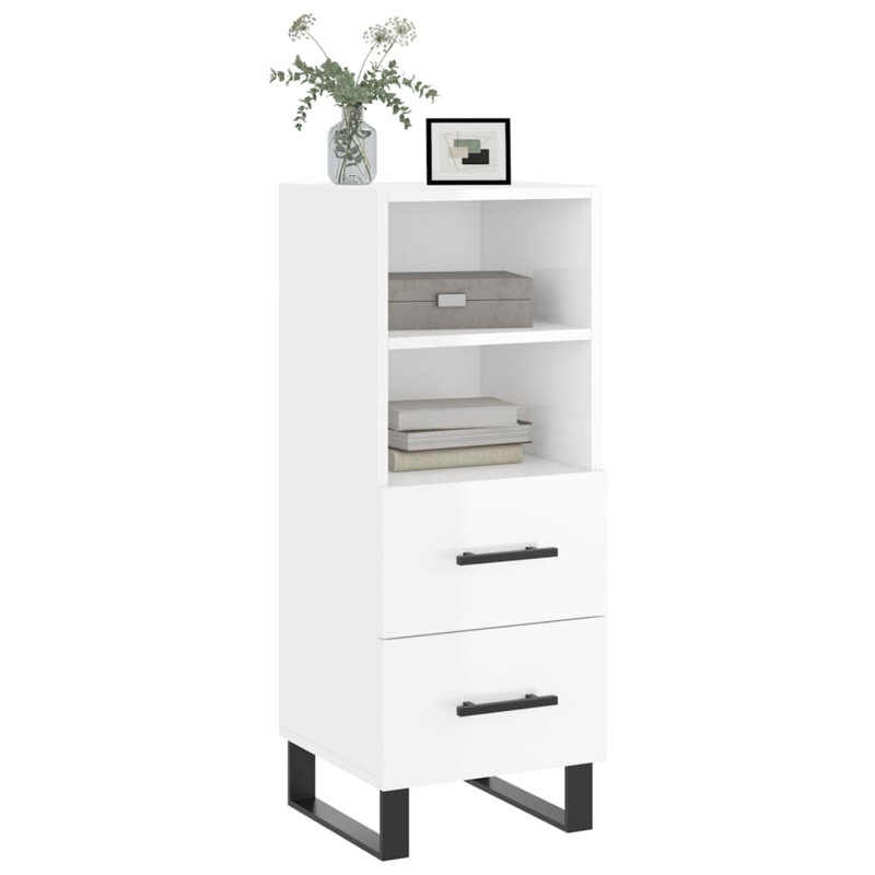 Merette 34.5cm Sideboard, High Gloss White