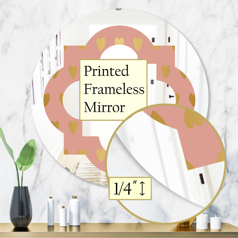 Miroir mural sans cadre Quatrefoil Hearts, H 31,5 po x l po