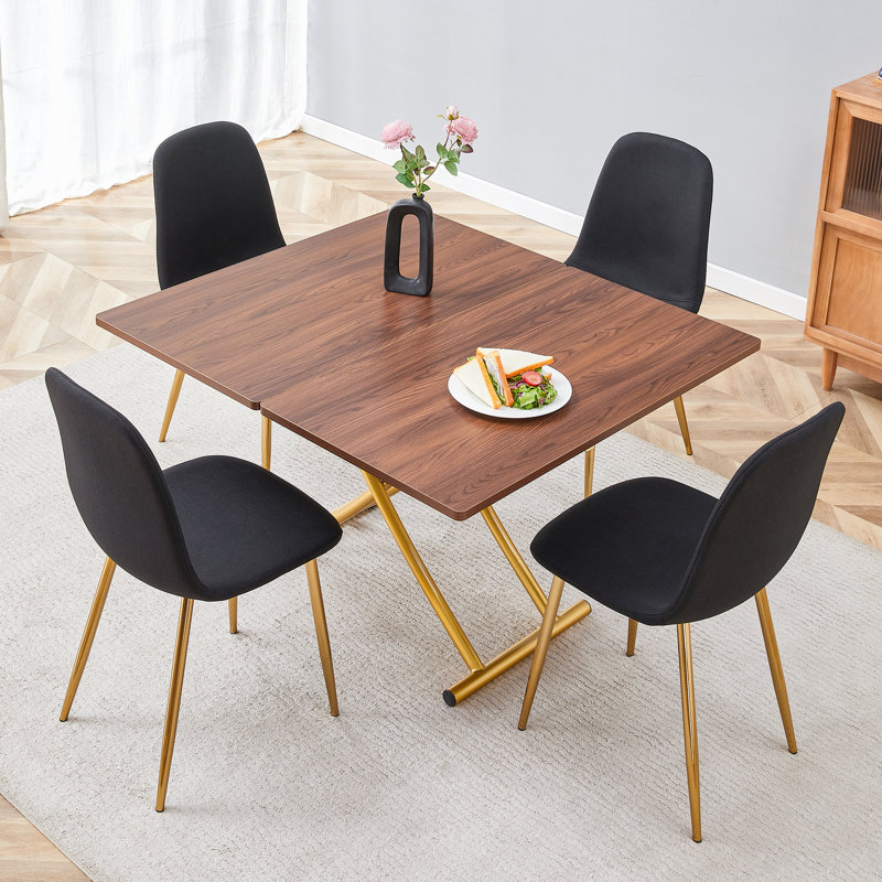 Table de salle à manger multifonctionnelle à texture de grain de bois