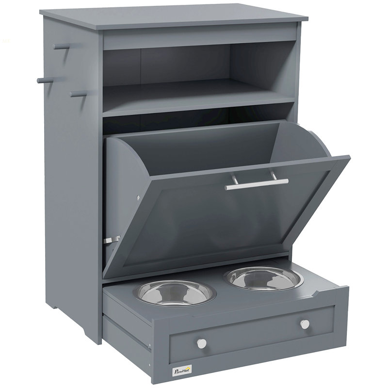 Station d'alimentation pour animaux Pawhut, Gris