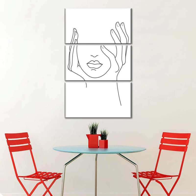 «Hold Your Head Up On Canvas», ensemble de 3 pièces, H 38 po x l 24 po x P 1,25 po