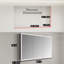 Pharmacie moderne à DEL 60 po x 32 po avec miroir, désembueur et tablettes réglables en verre, grand espace de rangement, encastré ou en surface, conception sans cadre noir