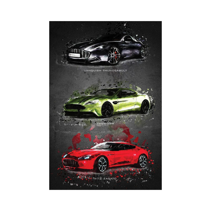 Aston Martin by Gab Fernando - Wrapped Canvas Print, 20.32 cm H x 30.48 cm W