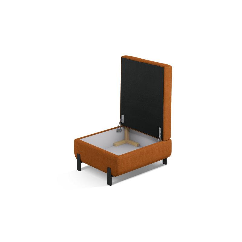Ryott 72cm Wide Solid Colour Pouffe Ottoman, Brick