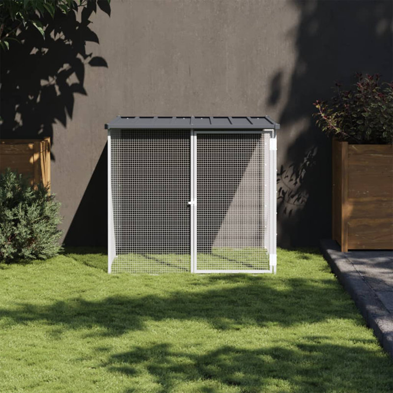 Poulailler avec treillis métallique Easa, Gris anthracite, H 35,4 po x l 316,1 po x P 38,6 po