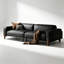 Canapé modulaire noir en cuir véritable-131637869-131637868