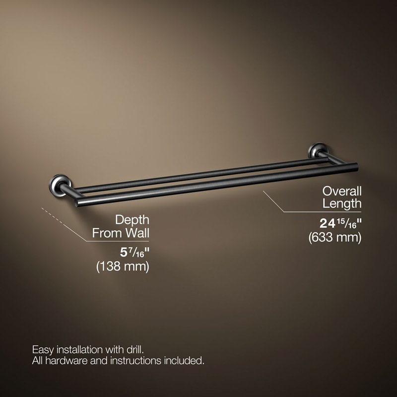 Purist 24 po Double barre à serviettes
