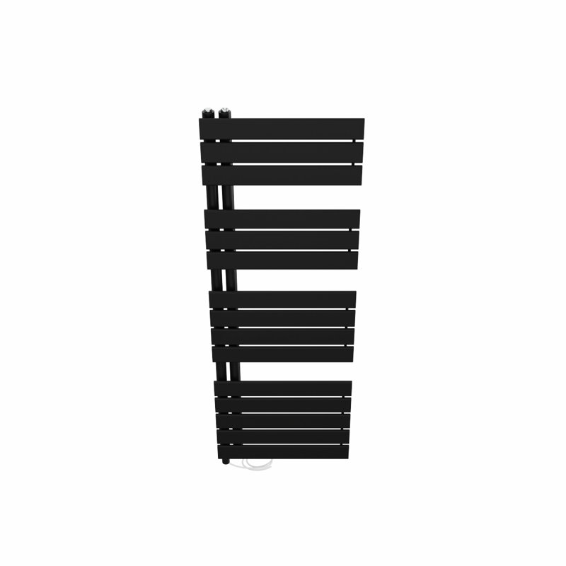 Roianne Designer Towel Rail Heated Towel Rails, Black, 138cm H x 50cm W x 6.7cm D