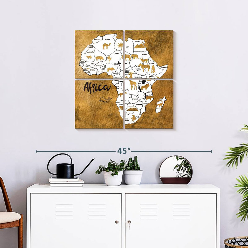 Carte d'Afrique Aliaz, H 26 po x l 26 po