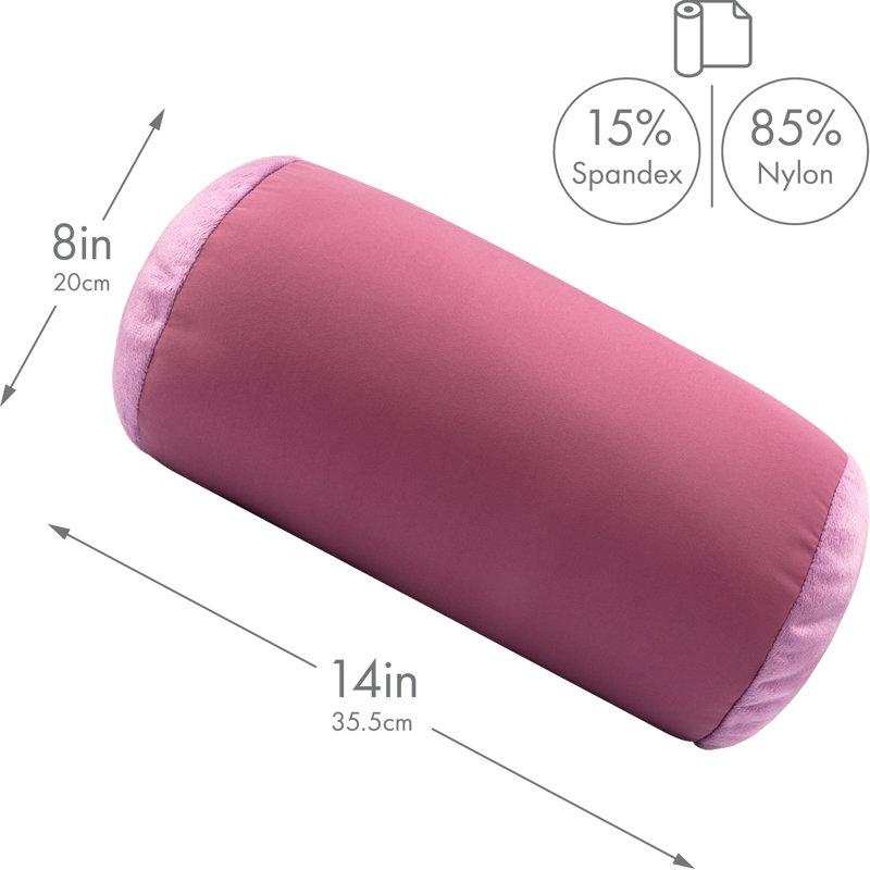 Microbead Bolster Neck Roll Pillow, Burgundy - Merlot