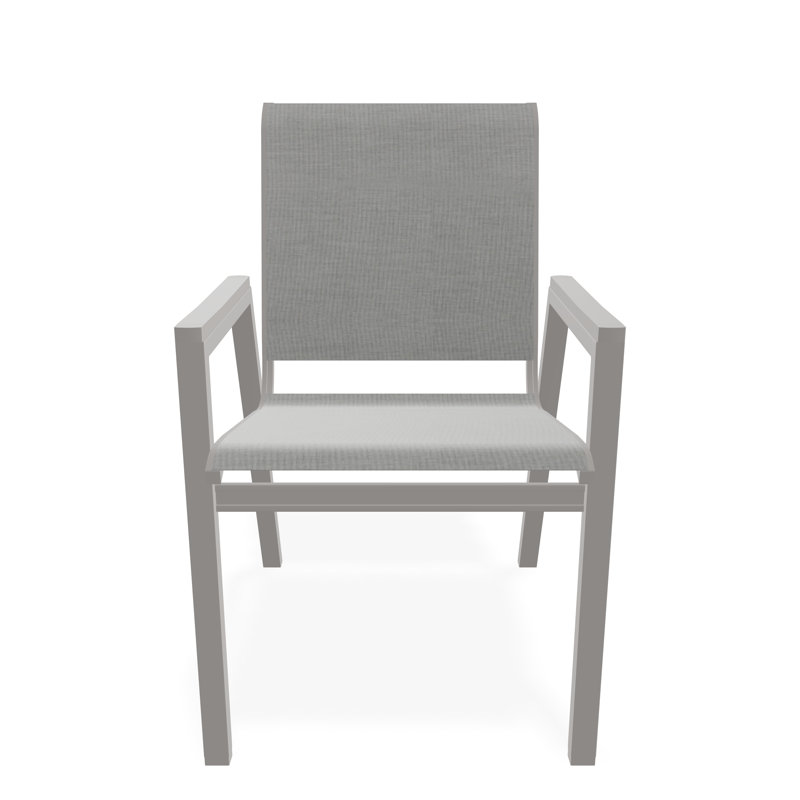 Bazza Outdoor Dining Chair, Warm Gray, Alloy Sunbrella®