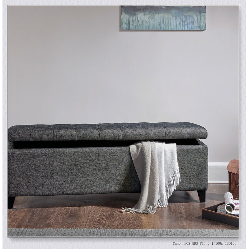 Tufted Top Soft Close Storage Bench Simple design, comfortable and durable, multi-functional bench, Sand