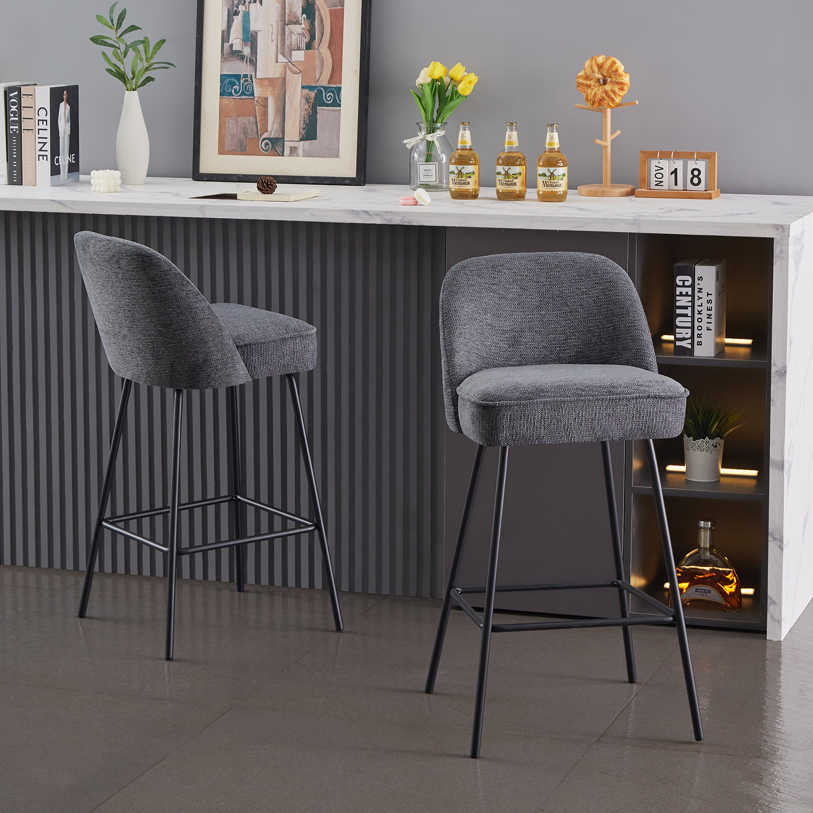 Modern upholstered clearance bar stools