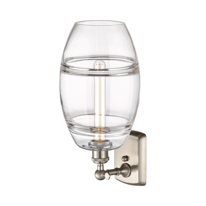 Applique murale en acier Bettylou, Transparent, H 10,88 po x l 8 po x P 8,13 po, Nickel satiné