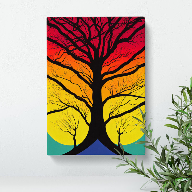 Vibrant Abstract Trees No.5 - Wall Art, Wrapped Canvas, 60cm H x 40cm W x 3cm D, No Matte