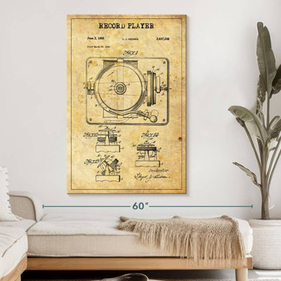 Disque tourne-disque brevet sur toile