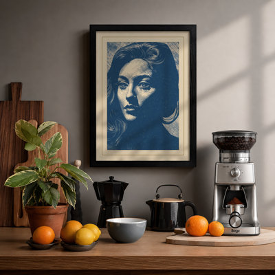 Indigo Portrait Vintage - Framed Print