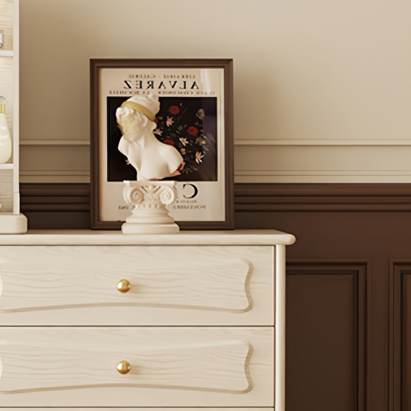 Commode de luxe rétro française, Crème / blanc