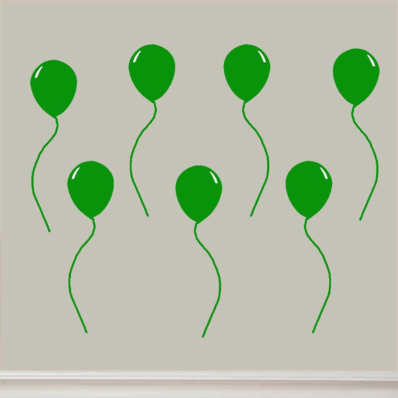 Décalcomanie murale en vinyle ballon Hunsicker, Vert
