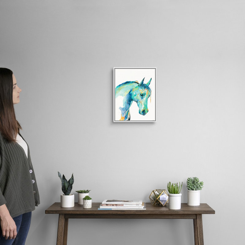 "River I" par Jessica Mingo, reproduction d’art sur toile, H 16 po x l 13 po x P 1,75 po, Cadre blanc