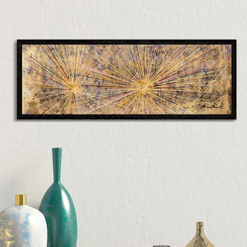 Silver Cholla - Panoramic Painting on Canvas, Black Framed, 121.92 cm H x 40.64 cm W