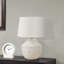 H 20 po, lampe de table, béton crème, abat-jour ivoire / crème, lampe de table