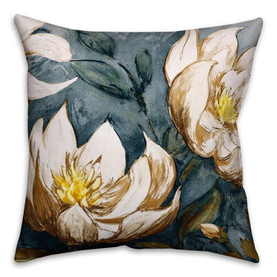  Stylized Floral Throw Pillow