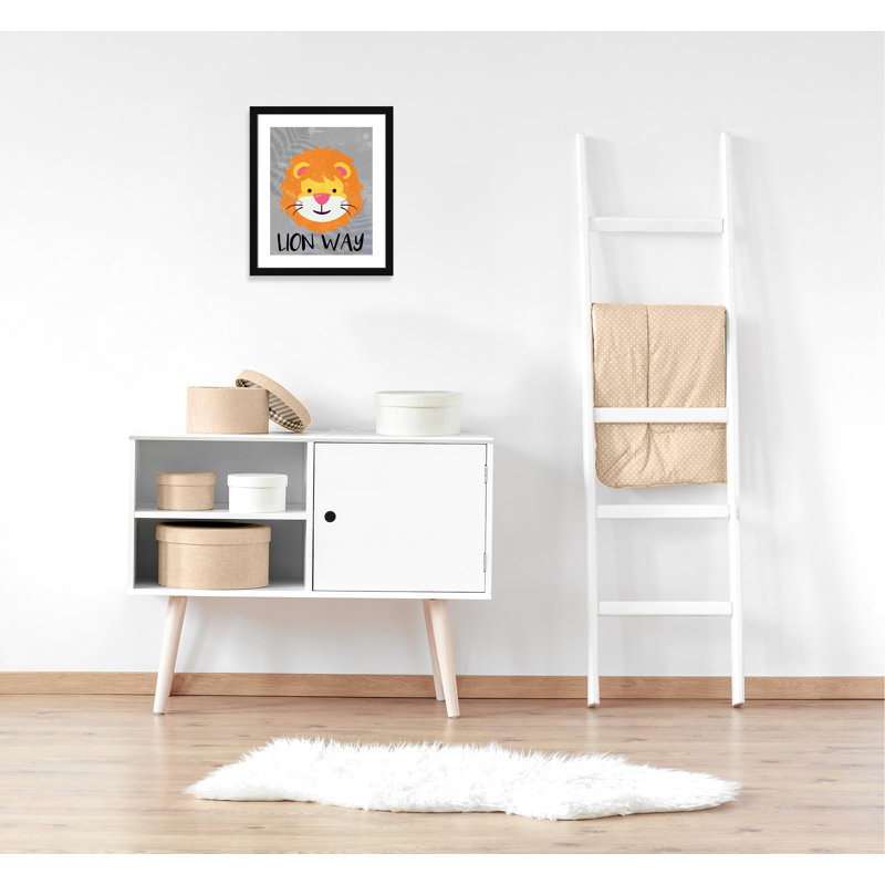 Impression sur papier Lion Way, H 24,5 po x l 20,5 po x P 0,6 po, Encadré plat noir