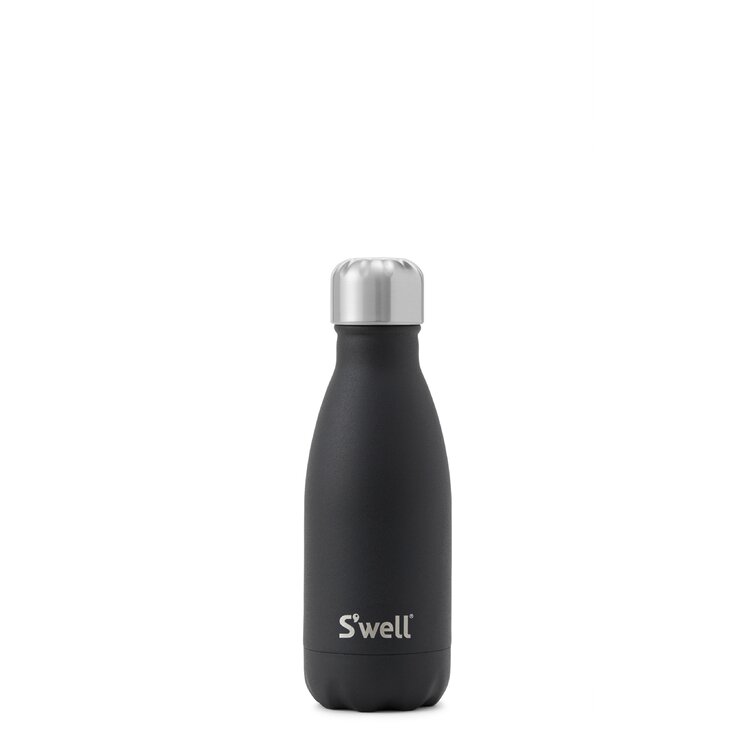 Insulated Water Bottle 9 oz Stainless Steel Double Wall Vacuum Flask (Black)