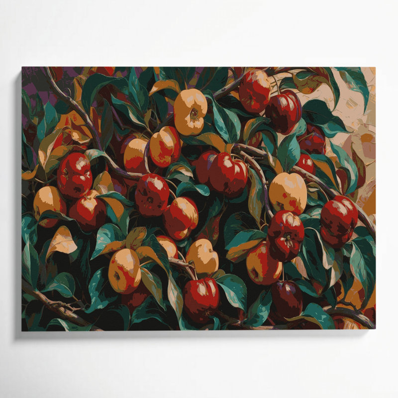 «Fruit Crabapple», art mural sur toile brun, H 12 po x l 18 po
