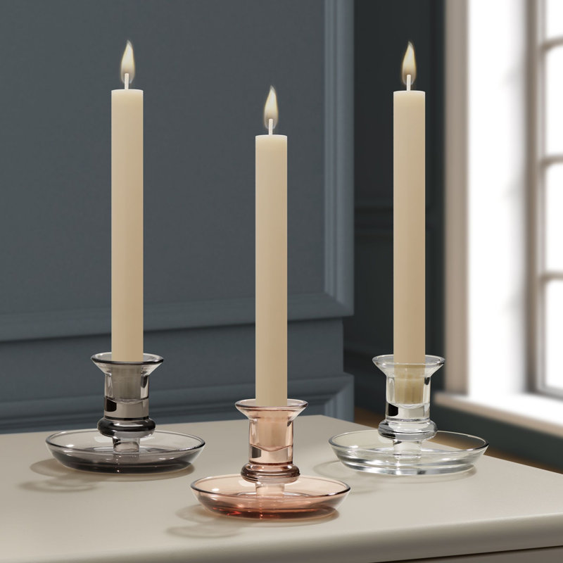Porte-bougie en verre, Gris