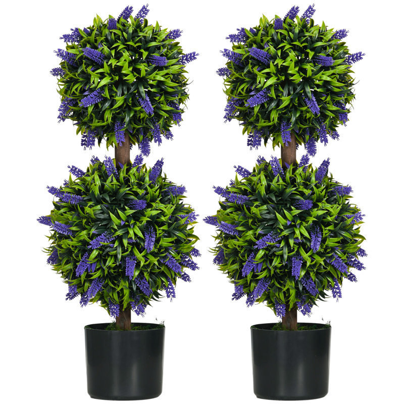 70cm Faux Flowering Topiary in Pot