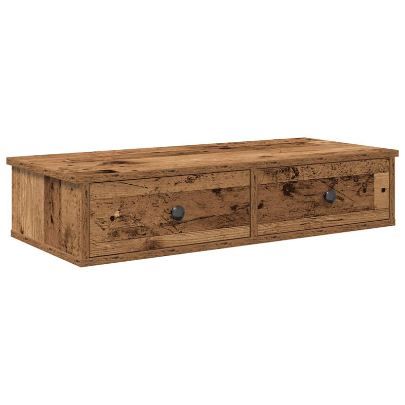 113-9 Wall Mounted Shelf, Reclaimed Wood, 17cm H x 80cm W x 31cm D