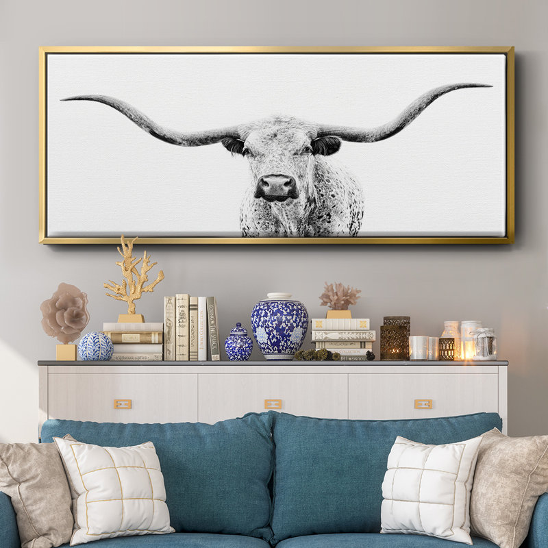 «Longhorn Gaze», toile encadrée