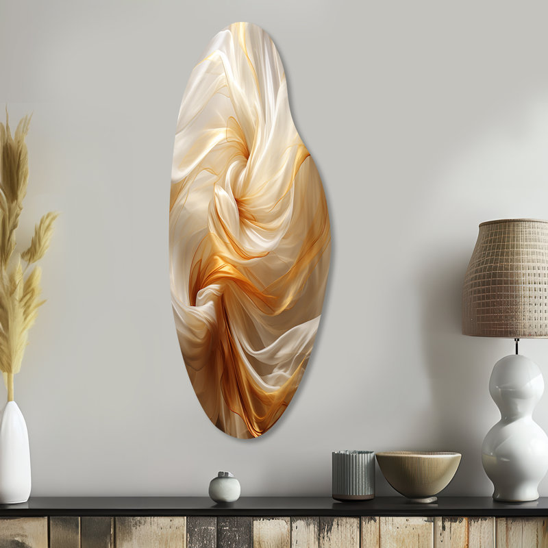 Chottu - formes abstraites incurvées, art mural asymétrique en métal, H 38 po x l 15 po