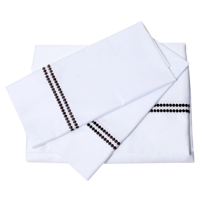 Percale Sheet Set, Twin XL Sheet Set + Fitted Sheet + 2 Pillowcases, Chocolate