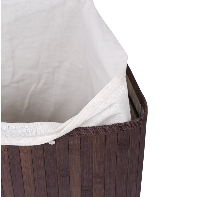Bamboo Laundry Hamper, Dark Brown