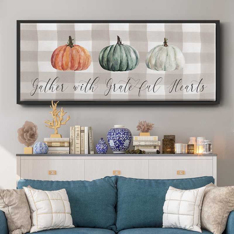 Gather With Grateful Hearts- Framed Canvas