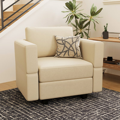 Fauteuil de rangement en simili cuir Colusa