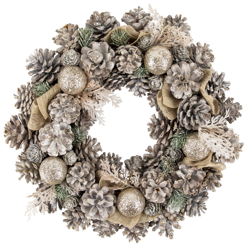 Couronne de Noël scintillante artificielle Green Pine