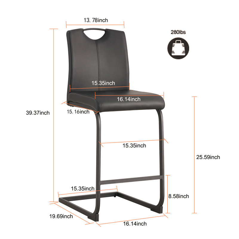 Ensemble de 2 chaises noires en polyuréthane
