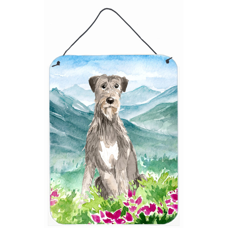 Décoration murale terrier suspendue en gaélique floral mountain, Lévrier irlandais 1