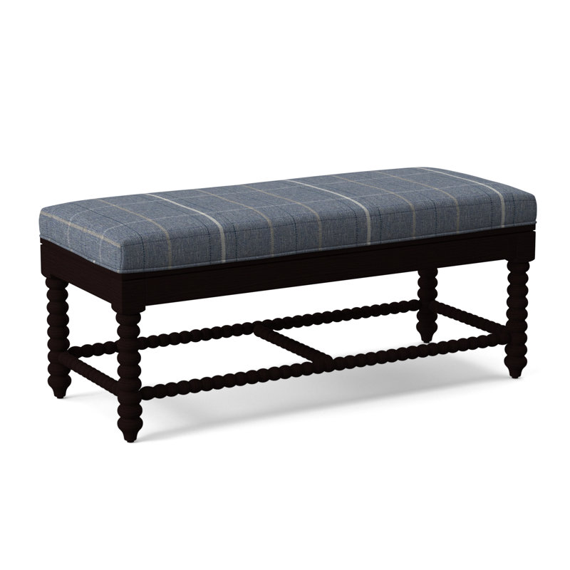 Lind Island Upholstered Bench, Tropical Foliage; 0505-64, Java Finish