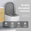 Grey Plastic Standard Adjustable Armrests Toilet Seat Oval-750646403