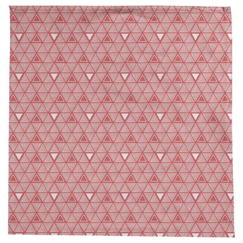 Classic Hand Drawn Triangles Tablecloth, Red/White