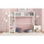 Lit mezzanine simple en métal avec tablettes à 4 niveaux et rangement, blanc-2078629763