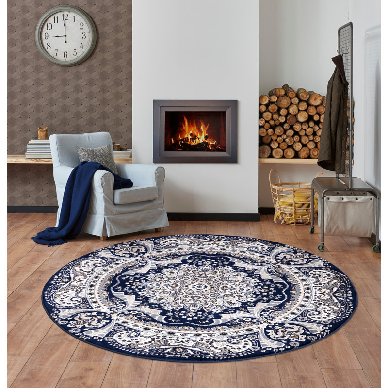 Floral Area Rug, Round 10cm