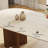 Modern 71" Rectangular Dining Table for 6, Solid Wood Legs, Stone Table-top