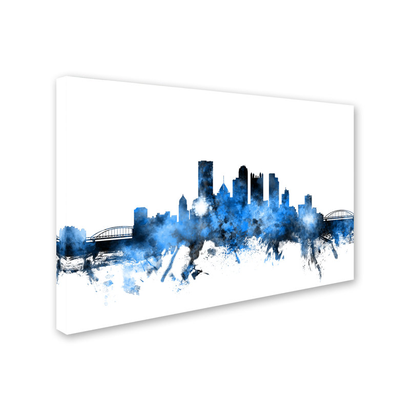 « pittsburgh de pennsylvanie horizon ii », reproduction d’impression sur toile tendue, H 12 po x l 19 po x P 2 po
