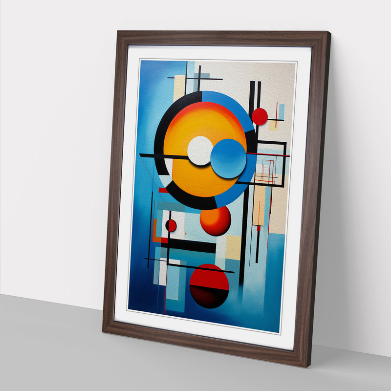 Bauhaus Abstract Art - Framed Print, 64cm H x 46cm W, Walnut Framed